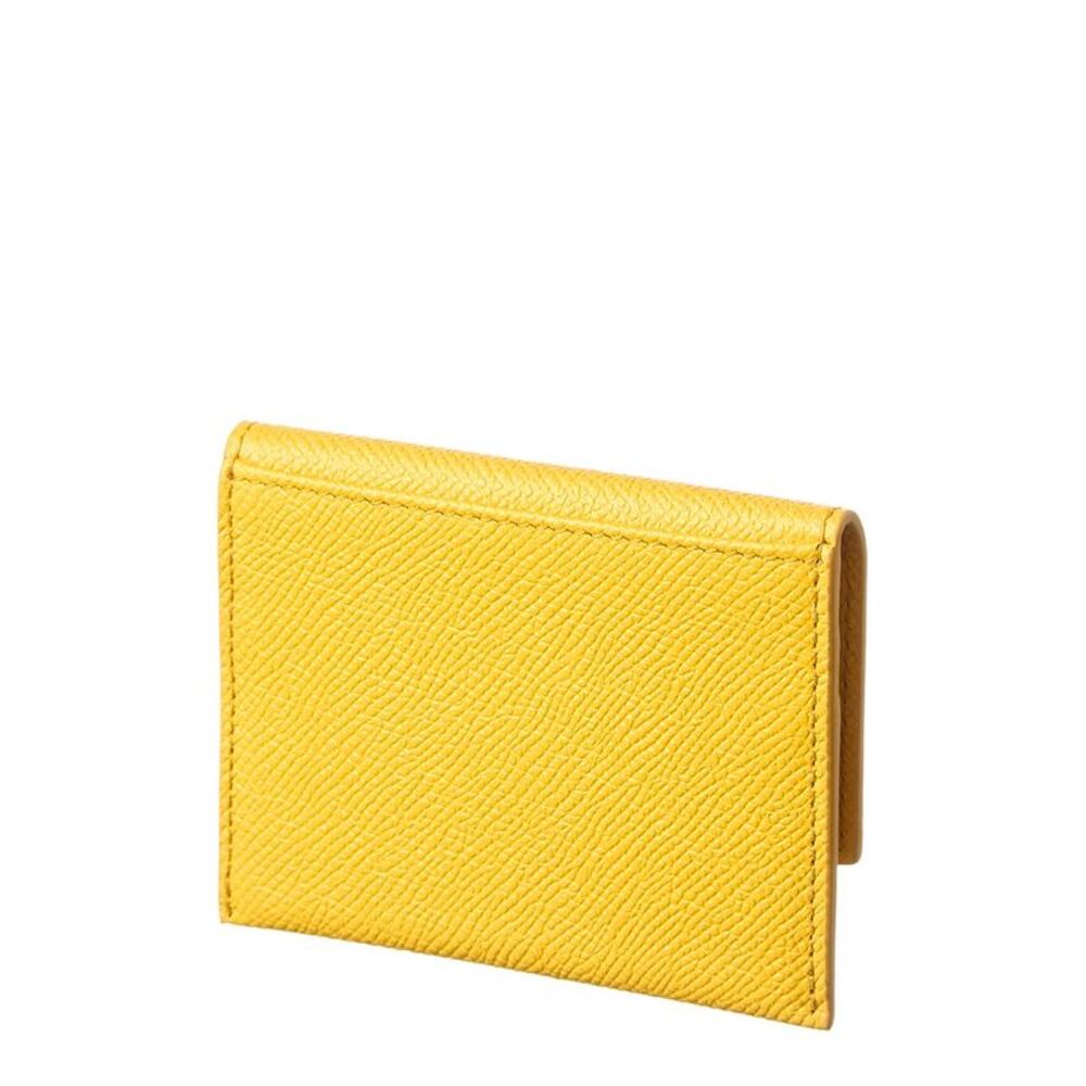 Ferragamo Gancini Leather Card Holder, Yellow - Picture 2 of 3